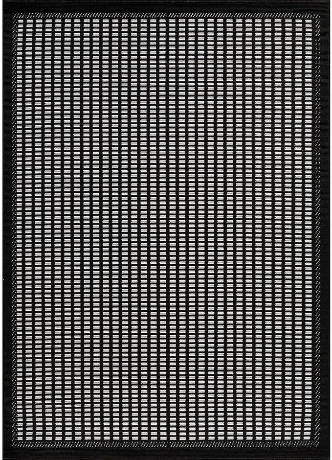 Beverly Rug Micro Loop Area Rug Black/White 6x9 Geometric Modern Luxury Zebra - Image 3
