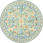 Wonnitar Washable Floral Round Rug, 6ft Sage Green Round Area Rugs - Image 8