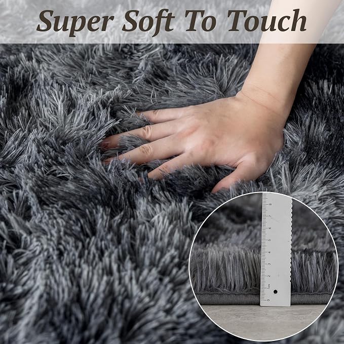 4x6 Area Rugs for Living Room Bedroom, Soft Fluffy Shaggy Bedside Rug, Indoor - Image 8