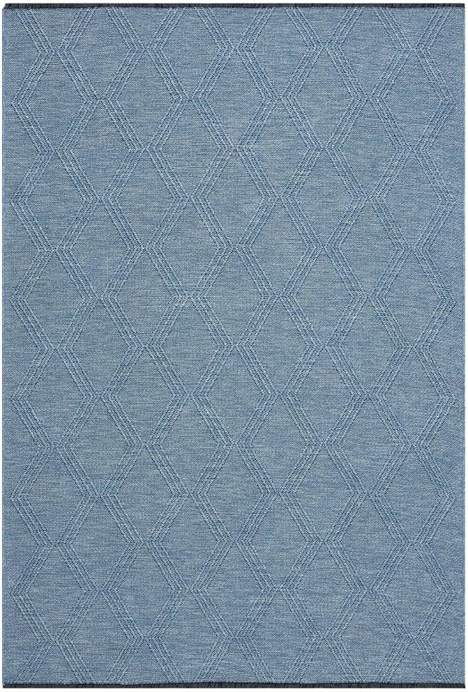 LUXE WEAVERS Modern Farmhouse Blue 6x9 Washable Area Rug, Anti-Slip Diamond - Image 2