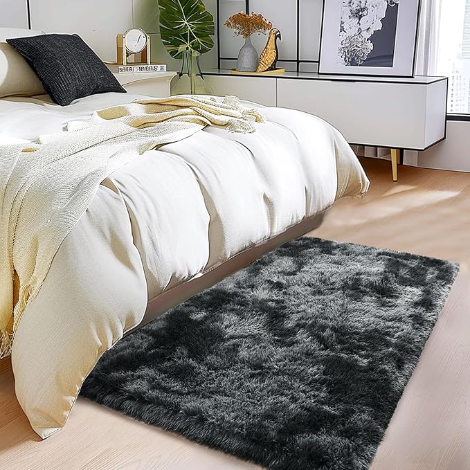 Height Pile 1.4" Plush Rug Shaggy Soft Fluffy Rug Non-Slip Indoor Floor Carpet by Isdook