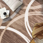 Rugshop Modern Wavy Circles Design Round Rug, Carpet - Image 9