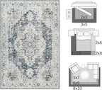 jinchan Kelda Area Rug 3x5 Washable Entryway Rug Vintage Soft Indoor Floor - Image 2