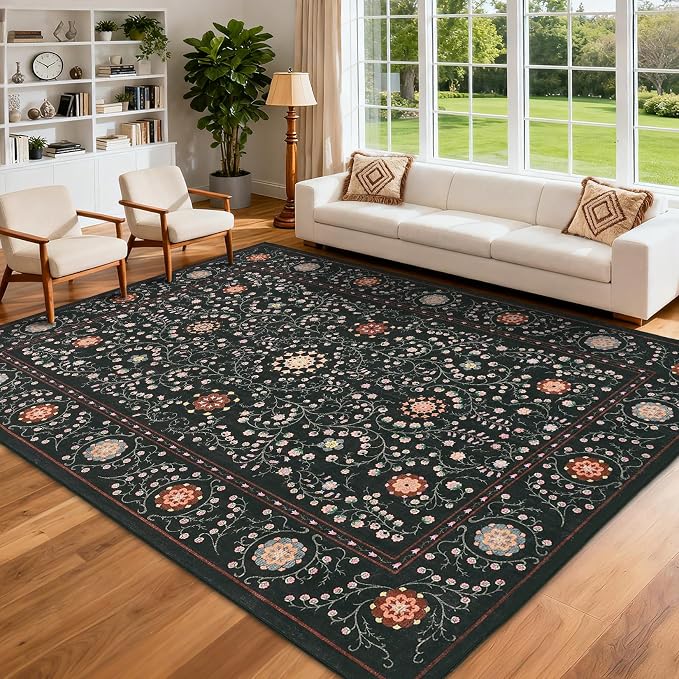 GarveeHome Boho 5x7 Area Rug for Bedroom, Floral Vintage Rugs for Living Room by GarveeHome