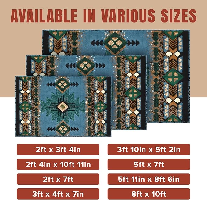 YHSF South West Native American Area Rug C318 - Image 7
