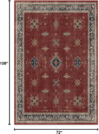 RUGGABLE Washable Vintage Area Rug – Verena Amber Red 6x9, Stain-Resistant - Image 3