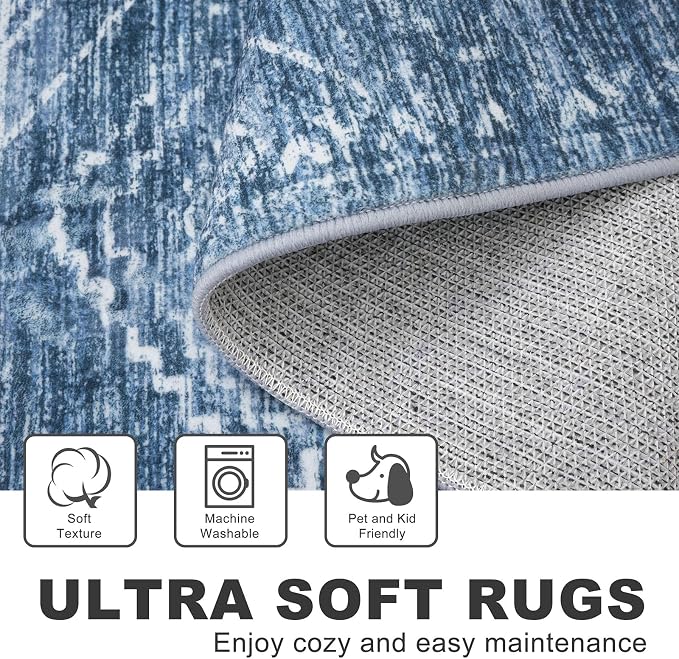 KILOCOCO Boho Entryway Rug 3x5 Area Rug Washable Non Slip Printed Throw Rugs - Image 6
