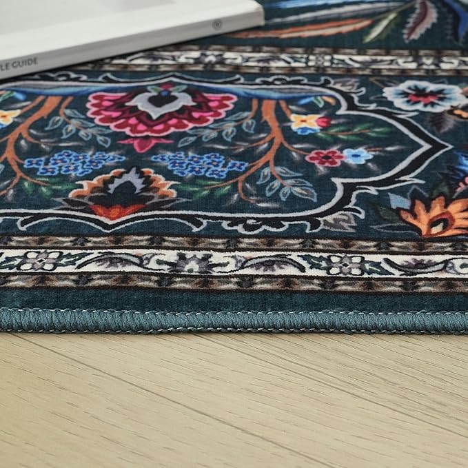Rugcomf Runner Rug Vibrant Tree of Life-Patterned Vintage Kitchen Rugs Non Slip - Image 6