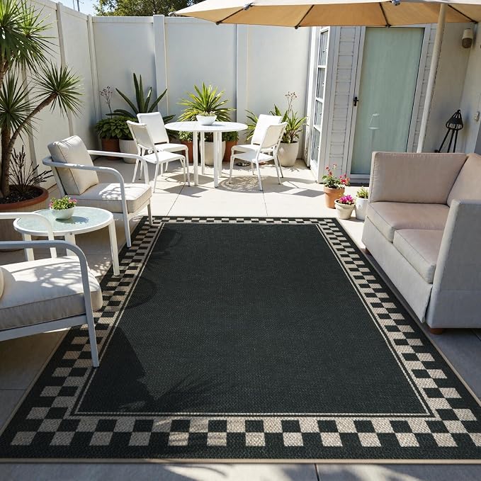 OJIA Easy Jute Area Rug 8x10, Large Outdoor Patio Rugs Washable Rugs by OJIA