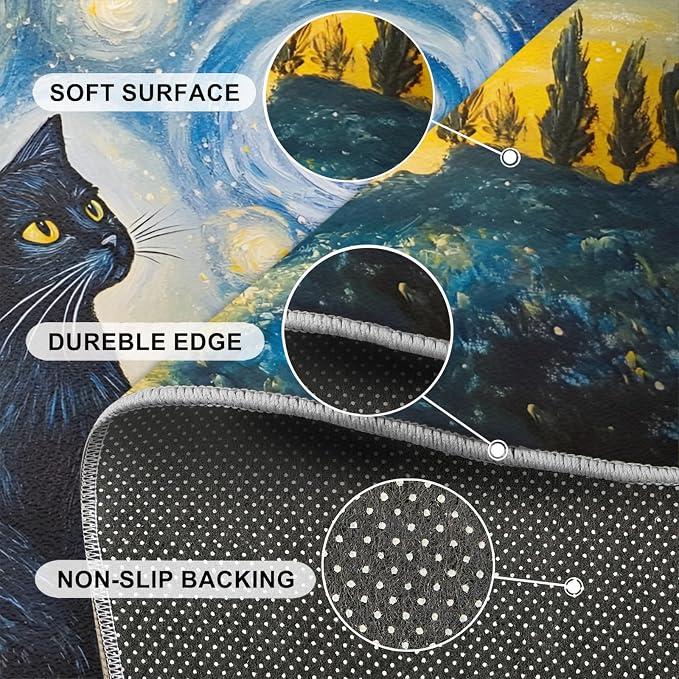 Black Cat Rugs for Bedroom - Image 6