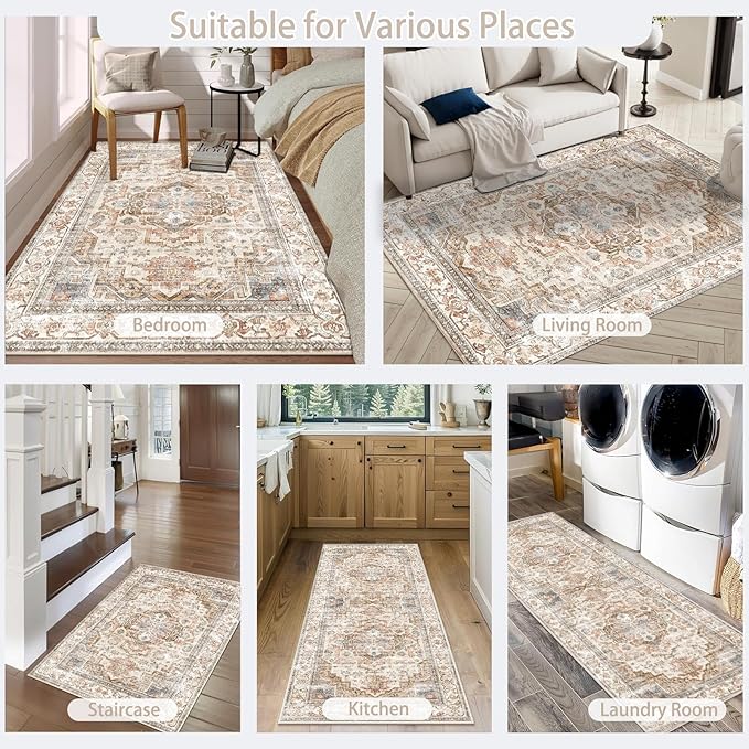 Enkor Runner Rugs for Hallway, 2.6x13 Washable Soft Non Slip Floor Rugs for - Image 7