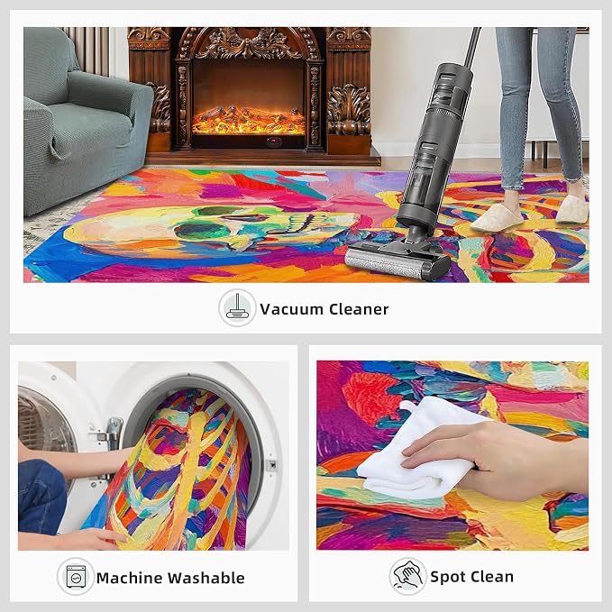4x5 Abstract Graffiti Indoor Outdoor Rug - Image 7