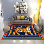 Cartoon Tiger Area Rug, Tiger Theme Decorative Rug Suitable - Image 2