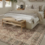 8x10 Washable Area Rug for Living Room Bedroom Rust Vintage Distressed Rustic - Image 3