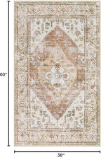 Lahome Boho Washable Living Room Area Rug 3x5 Throw Non-Slip Rugs - Image 2