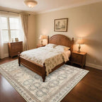 4x6 Area Rug for Bedroom Machine Washable, Non Slip Vintage Floral Kitchen Rugs - Image 5