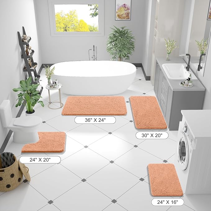 OLANLY Toilet Rugs U-Shaped 24x20, Extra Soft Absorbent Chenille Contour - Image 8