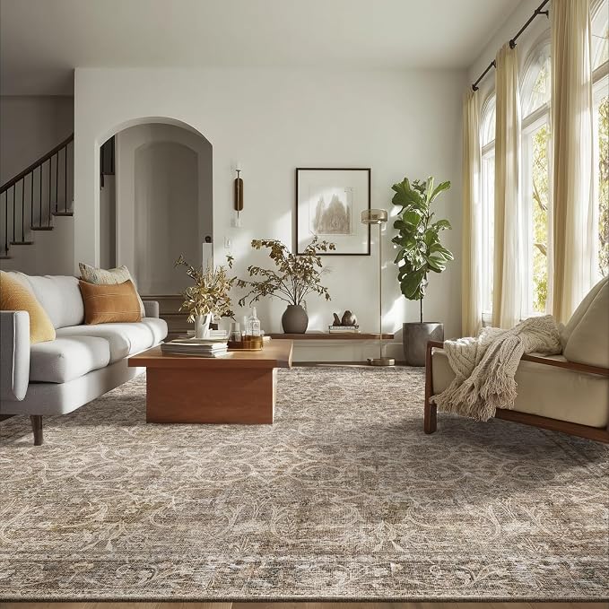 8x10 Washable Area Rugs Ultral Soft Non-Slip Stain Resistant Vintage Boho Large - Image 3