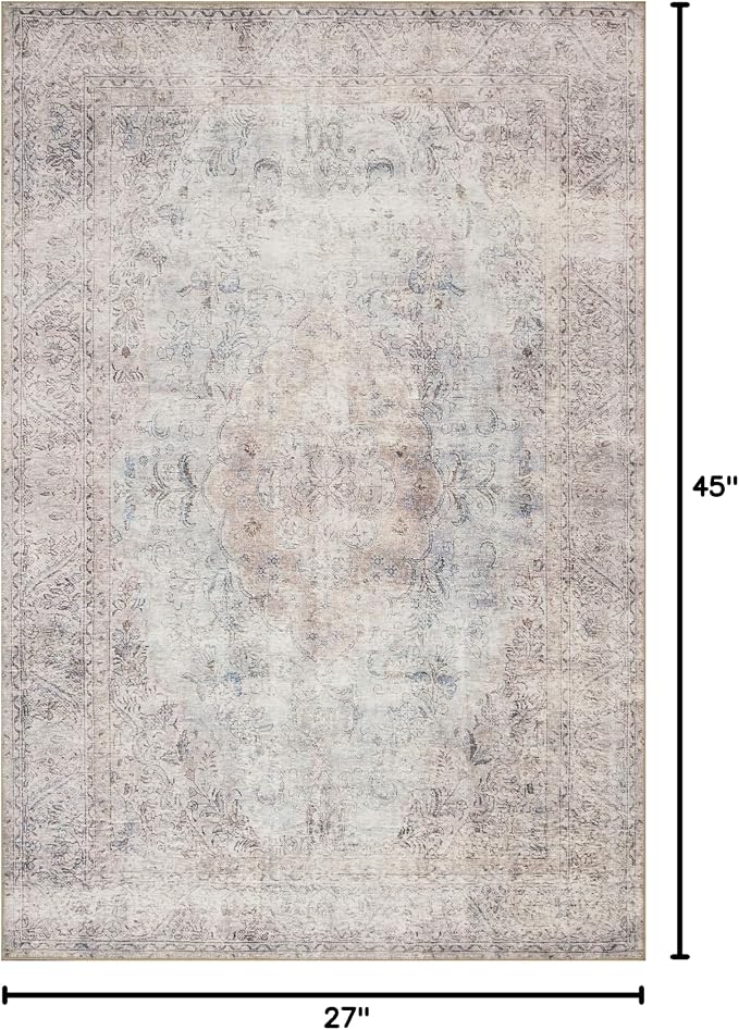 Loloi Loren Collection LQ-04 Silver/Slate 2'-3" x 3'-9" Accent Rug - Image 2