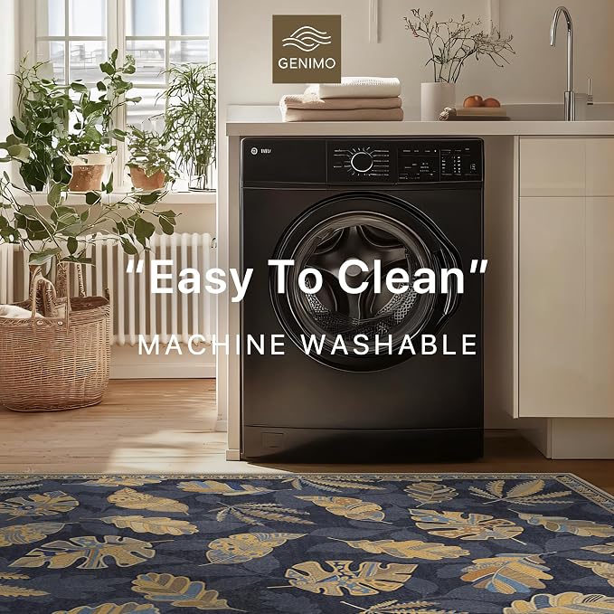 GENIMO 8x10 Area Rugs for Living Room, Machine Washable Non Slip Vintage Retro - Image 9