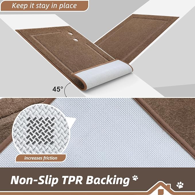 BEQHAUSE Dog Door Mat for Muddy Paws 32"x48" Dirt Trapper Absorbent Doormat Non - Image 4