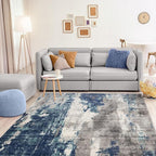 LUXE WEAVERS Euston Collection D.Blue-L.Blue 9x12 Modern Abstract Area Rug - Image 6