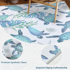 Tritard Coastal Sea Turtles Area Rugs Beach Themed Nautical Non Slip Area Rugs - Image 4