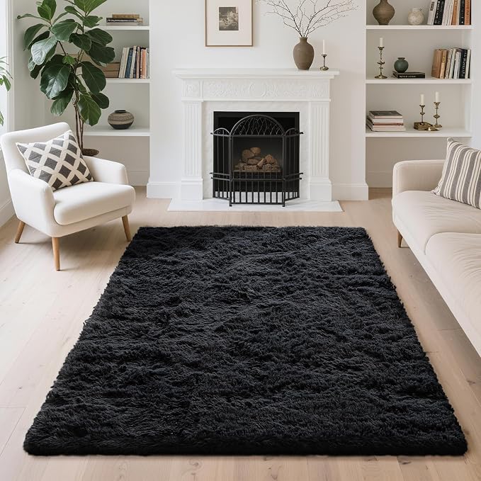 4x6 Area Rugs for Living Room Bedroom, Soft Fluffy Shaggy Bedside Rug, Indoor - Image 2