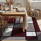 Rugshop Modern Geometric Boxes Red Area Rug, Non-Shedding Carpet - Image 9