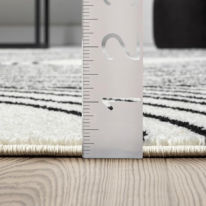 Abani Nuevo Beige Black Swirls Modern Area Rug 6' x 9' - Image 7
