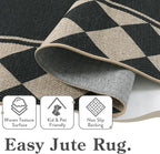 Moynesa Easy Jute Outdoor Rug 5x7 Area Rugs, Washable Checkered Rugs - Image 5