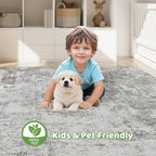 10x14 Area Rugs Living Room: Washable Large Abstract Neutral Modern Soft Rug - Image 7