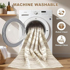 Nakagishi 10x12 Area Rug Living Room: Washable Boho Large Neutral Modern Soft - Image 2