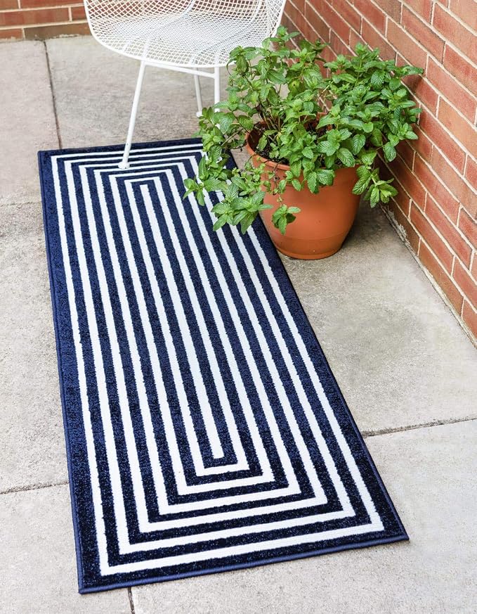 Unique Loom Sabrina Soto Outdoor Collection Geometric, Carved Area Rug by UniqueLoom
