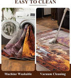 YIHOUSE Rustic Cabin Area Rug for Bedroom 8x10, Machine Washable Woodland Bear - Image 7
