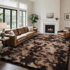 Fluffy Rug Shaggy Area Rug, Mottling Brown 9x12 Area Rugs by Yongyangjuxi