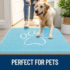 OLANLY Dog Door Mat for Muddy Paws 59x35, Paw Print Design, Absorbs Moisture - Image 6
