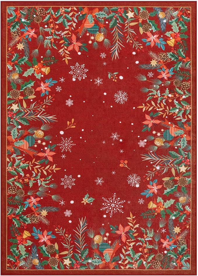 Wonnitar Christmas 5x7 Area Rugs, Non-Slip Soft Bedroom Rug, Washable Low Pile - Image 8