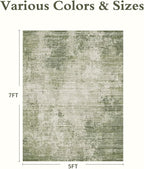 5x7 Area Rugs for Living Room Non Slip Machine Washable Rug Distressed Abstract - Image 2