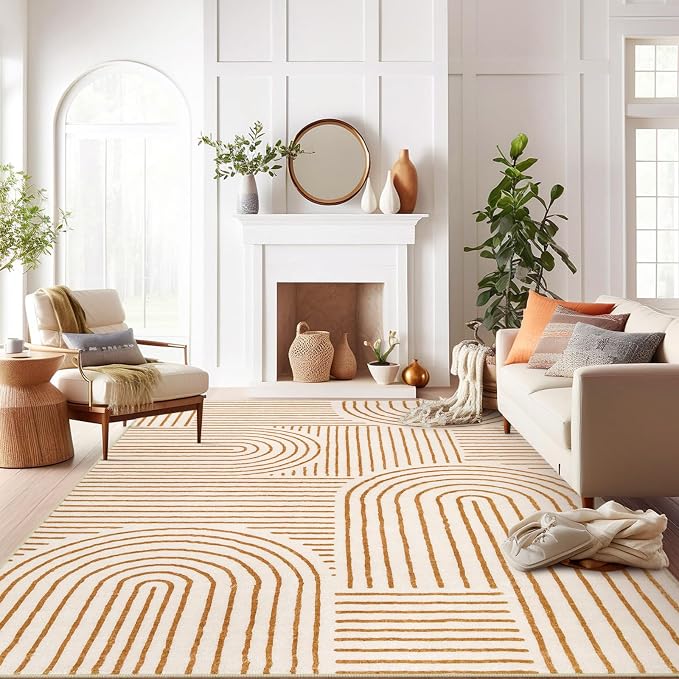 Lahome Abstract Area Rugs 9x12 Living Room, Soft Washable 9x12 Area Rug - Image 4