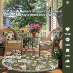 jinchan Elora 7ft Floral Round Rug - Image 2