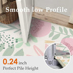 Floral Runner Rug 3x8 Washable Hallway Pink Bedroom Non Slip Cute Long Kitchen - Image 3