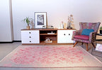 Alfa Rich 3x10 Pink Gray Reversible Washable Area Rugs - Image 2