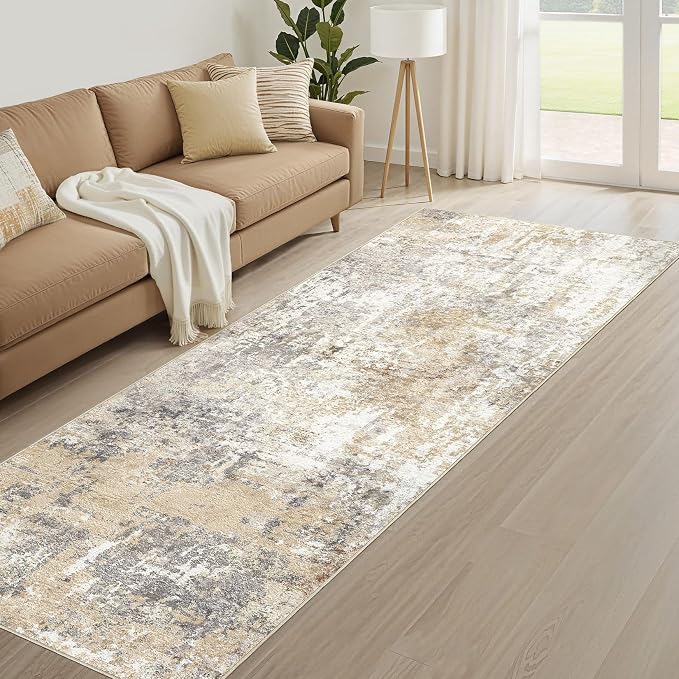 Runner Rug Kitchen Washable Rugs: 3x10 Non-Slip Abstract Soft Modern Stain - Image 8