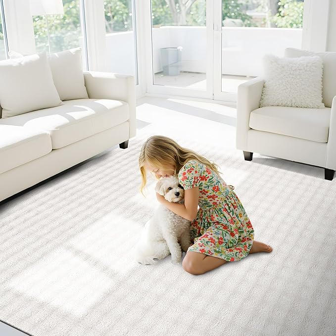 CAMILSON Modern White Non Slip Rug 3x5 Ultra Soft High Pile Area Rugs Non Skid - Image 6