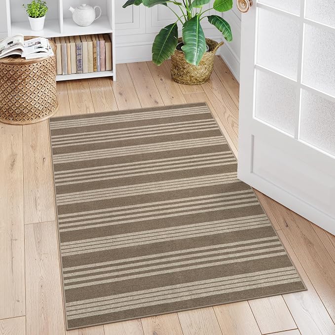 Lahome Striped Easy Jute Porch Rug, 3x5 Washable Rugs - Image 6