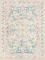 Wonnitar Floral Large Rugs for Living Room, Soft Light Pink Rug Washable 9x12 - Image 8