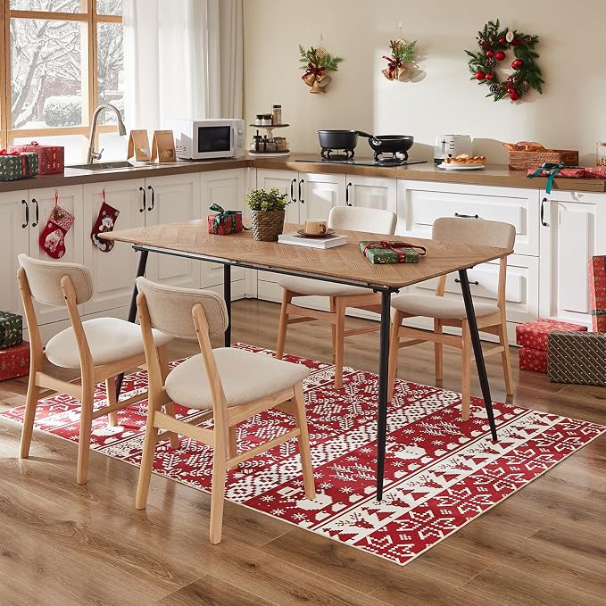WITSHOCK Christmas Area Rugs for Living Room: 5x7 Stain Resistant Non-Slip - Image 4