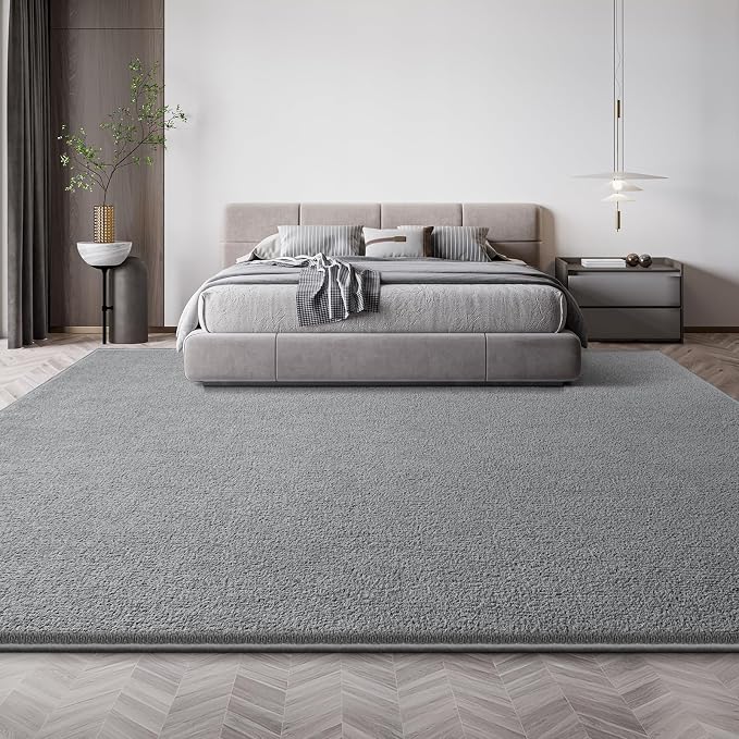 Large Modern Area Rugs for Living Room Bedroom, 6x9 Feet Grey Ultra Soft Solid - Image 4