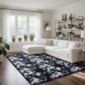 Fluffy Rug Shaggy Area Rug, Mottling Black 5x8 Area Rugs by Yongyangjuxi